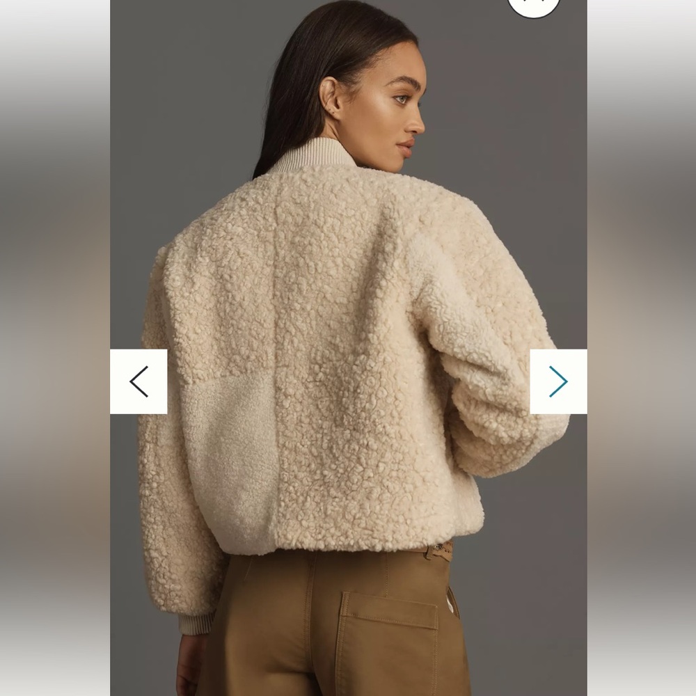 Anthropologie DH New York Sherpa-Fleece Bomber Jacket - Picture 3 of 16